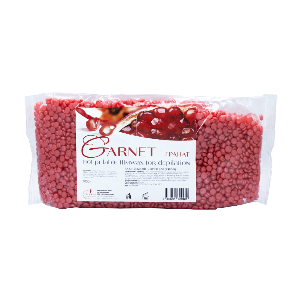 Гарячий плівковий віск для депіляції Bella Donna Hot Pelable Filmwax Гранат, у гранулах, 1 кг